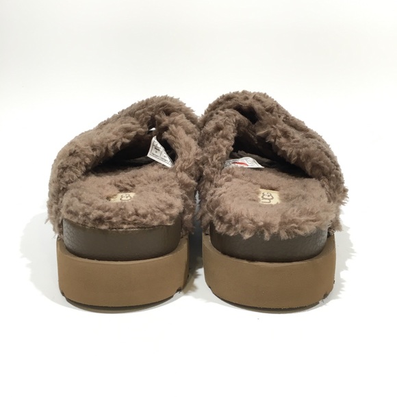 UGG Fuzz Sugar Cross Slide Women’s Sandals -Hickory Brown -US 11 -NEW - Picture 5 of 6